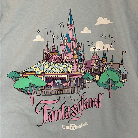 NWT Unisex Disney Parks Fantasyland Short Sleeve T-Shirt Baby Blue Size XL - Picture 7 of 8